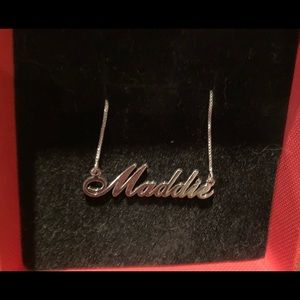 Custom made “Maddie” sterling silver necklace.